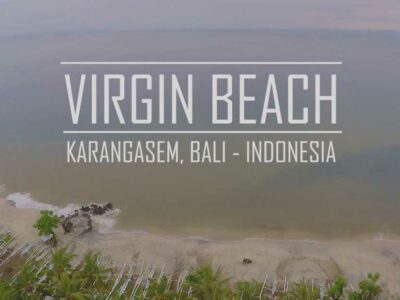 Pemandangan luas Pantai Pasir Putih Karangasem