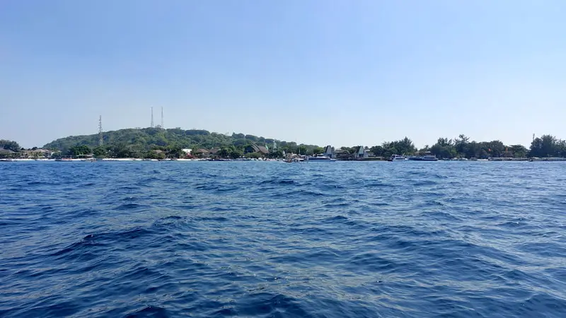 Pemandangan Gili Trawangan dari fast boat